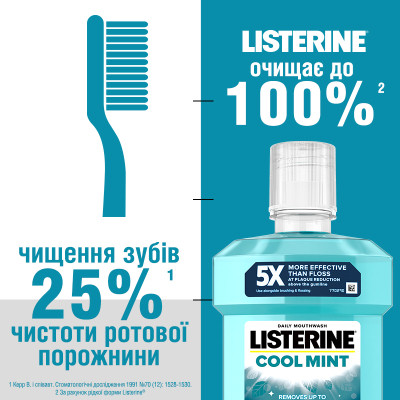 Ополіскувач для порожнини рота Listerine Свіжа м&#039;ята 1000 мл (3574660520132)
