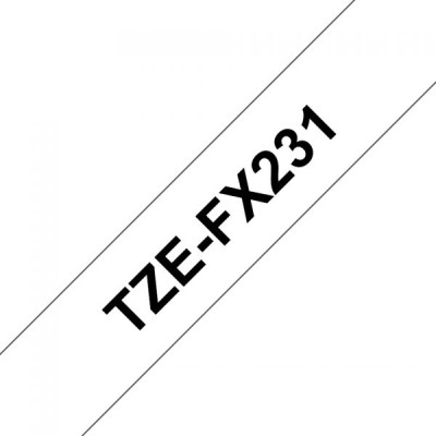 Стрічка для принтера етикеток UKRMARK сумісна з TZEFX231. гнучка, 12мм х 8м. black on white (TZeFX231) (900407)