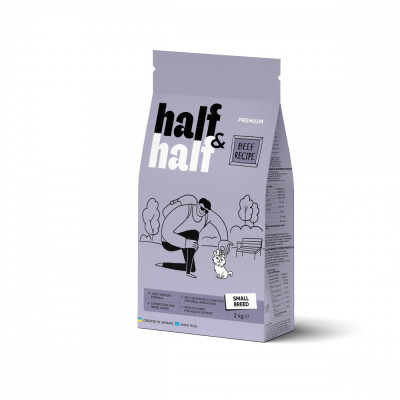Сухий корм для собак Half&amp;Half для маленьких порід з яловичиною 2 кг (4820261920727)