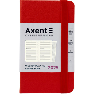 Тижневик Axent датований 2025 Pocket Strong 90х150 мм, червоний (8508-25-05-A)