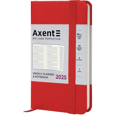 Тижневик Axent датований 2025 Pocket Strong 90х150 мм, червоний (8508-25-05-A)