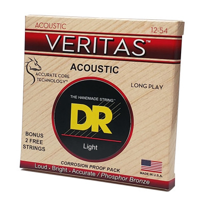 Струни для гітари DR Strings VERITAS Coated Core Acoustic Guitar Strings - Light (12-54) (VTA-12)