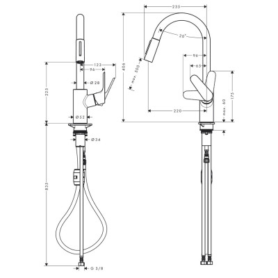 Мийка кухонна Hansgrohe S520-F480 + зміш. Focus M41 (43358600)
