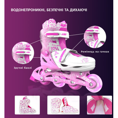 Роликові ковзани Neon Сombo Pink розмір 34-37 (NT10P4)
