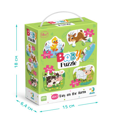 Пазл DoDo 4 в 1 Baby puzzle. День на фермі (300687)