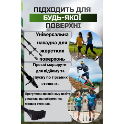 Палиці для скандинавської ходи PowerPlay 9111 Lykke Black/White 80-135 см (PP_9111_White)