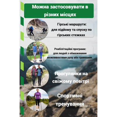 Палиці для скандинавської ходи PowerPlay 9111 Lykke Black/White 80-135 см (PP_9111_White)
