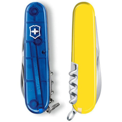 Ніж Victorinox Spartan Ukraine 91 мм Синьо-прозорий/Жовтий (1.3603.T2.8)