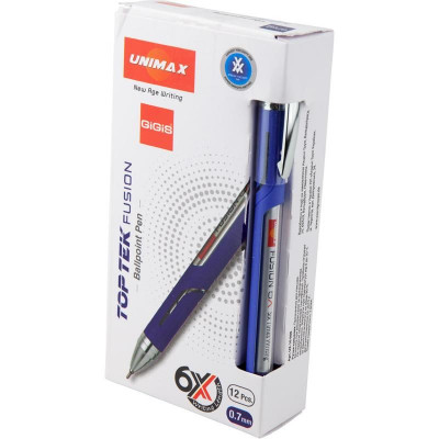 Ручка кулькова Unimax Top Tek Fusion 10 000, синя (UX-10 000-02)