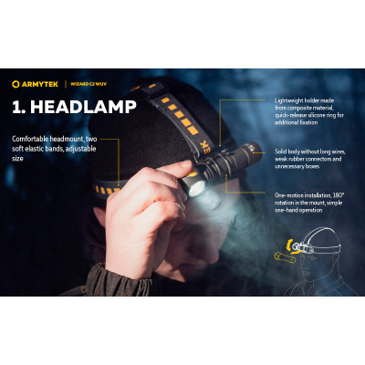 Ліхтар Armytek Wizard C2 WUV White &amp; Ultraviolet (F08901UF)