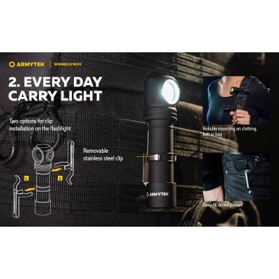 Ліхтар Armytek Wizard C2 WUV White &amp; Ultraviolet (F08901UF)
