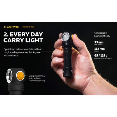 Ліхтар Armytek Wizard C2 WUV White &amp; Ultraviolet (F08901UF)