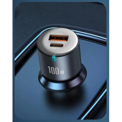 Зарядний пристрій XO CC47 1 USB 65W + 1 Type-C PD 35W (100W) Black (XO-CC47-BK)