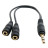 Кабель мультимедійний mini Jack 3.5mm M to 2xmini Jack 3.5mm F 0.2m Extradigital (KBA1680)