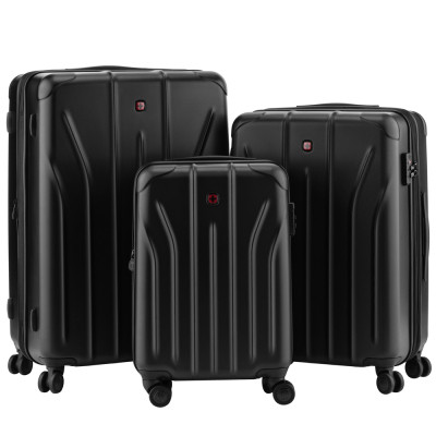 Набір валіз Wenger Oryson 3 в 1 (S,M,L) пластик, 4 колеса, чорний (653171)