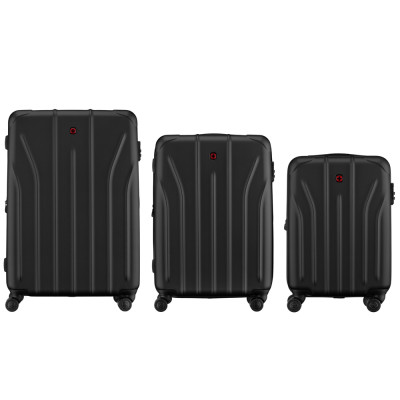 Набір валіз Wenger Oryson 3 в 1 (S,M,L) пластик, 4 колеса, чорний (653171)
