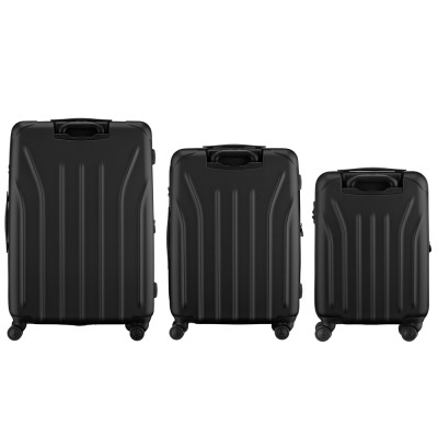 Набір валіз Wenger Oryson 3 в 1 (S,M,L) пластик, 4 колеса, чорний (653171)
