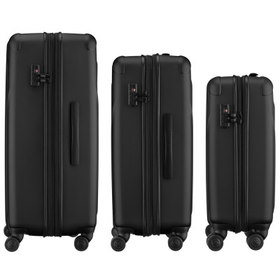 Набір валіз Wenger Oryson 3 в 1 (S,M,L) пластик, 4 колеса, чорний (653171)