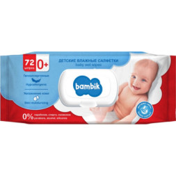 Дитячі вологі серветки Bambik з екстрактом липи 72 шт. (43406000)