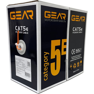 Кабель мережевий GEAR UTP 305м, cat.5e, CU, 4*2*0,51, LSZH, Reelex, indoor (GEC-UTPLCUR051305)