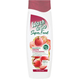 Шампунь Wash&amp;Go Super Food з виноградом і макадамією 400 мл (8008970053066)