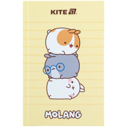 Блокнот Kite А6 Molang, тверда обкладинка, 80 аркушів, клітинка (ML25-199)