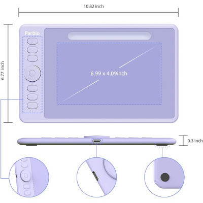 Графічний планшет Parblo Intangbo S Violet (INTANGBOSP)