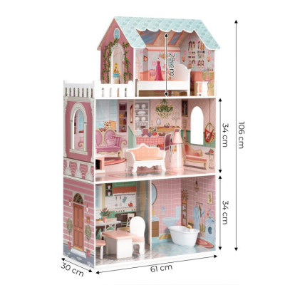 Ігровий набір Ecotoys Ляльковий будинок BIG Fresh Pink (D8112)