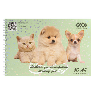 Альбом для малювання ZiBi Kids Line FRIENDS, А4 20 арк., 120 г/м2, на пружині (ZB.1443-38)