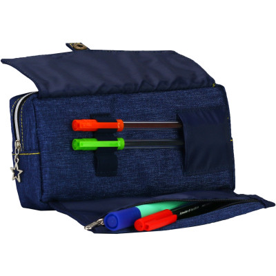 Пенал Cool For School 2 відділення Блакитний (J-2628-blue)