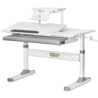 Парта ErgoKids з полицею Grey (TH-310 W/G + BD-S30 G)