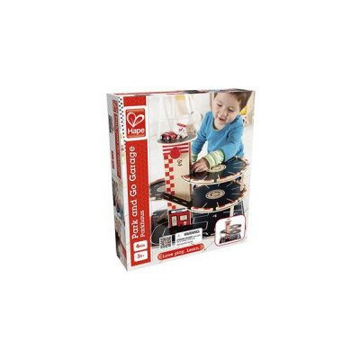 Автотрек Hape дерев&#039;яний з паркінгом та вертолітним майданчиком (E3002)