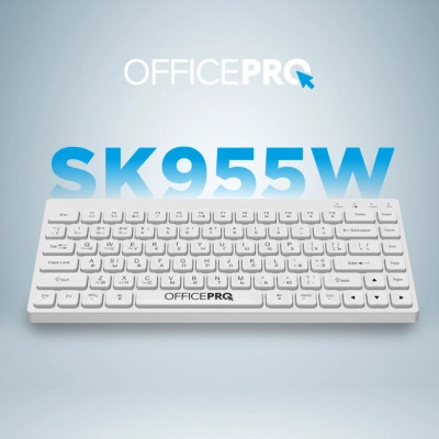 Клавіатура OfficePro SK955W Wireless/Bluetooth White (SK955W)