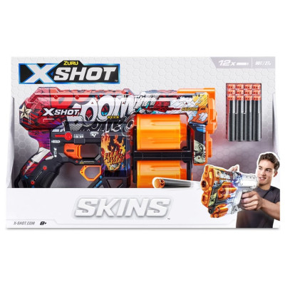 Іграшкова зброя Zuru X-Shot Швидкострільний бластер Skins Dread Boom (12 патронів) (36517A)