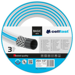 Шланг для поливу Cellfast BASIC, 1/2&quot;, 20м, 3 шари, до 25 Бар, -20…+60°C (10-400)