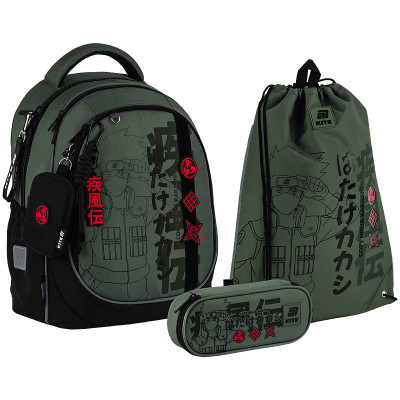 Шкільний набір Kite Education Naruto Shippuden 700 (рюкзак + пенал + сумка для взуття) (SET_NR25-700M)