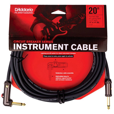 Інструментальний кабель D&#039;Addario Curcuit Breaker Latching Switch 6m (PW-AGLRA-20)