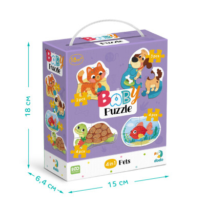 Пазл DoDo 4 в 1 Baby puzzle. Домашні тварини (300688)