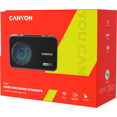 Відеореєстратор Canyon DVR10GPS FullHD 1080p GPS Wi-Fi Black (CND-DVR10GPS)