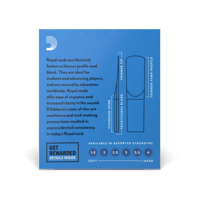 Тростина для саксофона D&#039;Addario Royal - Soprano Sax #2.0 - 10 Pack (RIB1020)