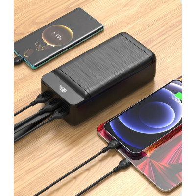 Батарея універсальна XO 80000mAh, PD/18W, QC3.0/22.5W, flashlight, Input(Micro,Type-C,Lightning), Output(3*USB,Type-C) (XO-PR160 / 29209)