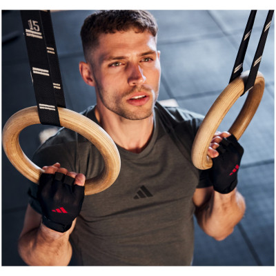 Рукавички для фітнесу Adidas Essential Training Gloves ADGB-15001RD чорний, червоний S (885652025843)