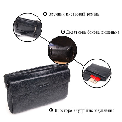 Сумка Canpellini З натуральної шкіри Чорна (21551)