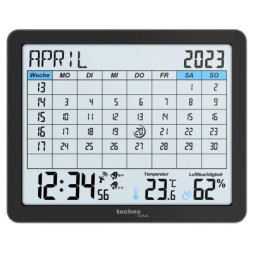 Настільний годинник Technoline календар WT2600 Black (DAS302467)