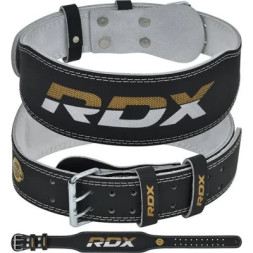 Атлетичний пояс RDX 4 шкіряний Black Gold XL (WBS-4RB-XL)