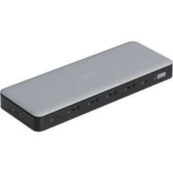 Порт-реплікатор Digitus USB-C &gt; 3xHDMI/2xDP/4xUSB-A/USB-C/RJ54/DC/Audio (DA-70918)