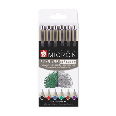 Лайнер Sakura Набір Pigma Micron 01 BASIC 6 кольорів (8712079421748)