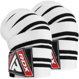 Бинт для спорту RDX на коліна K1 GYM Knee Wraps White/Black Plus (WAH-K1W+)