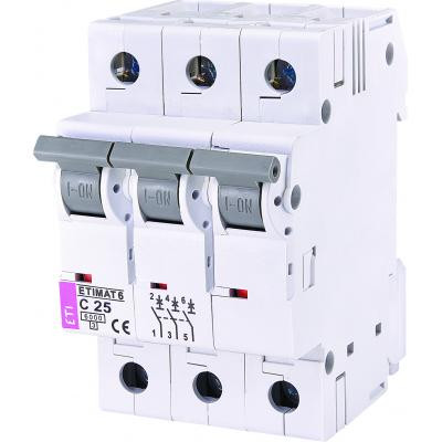 Автоматичний вимикач ETI ETIMAT 6 3p C 25А (6 kA)