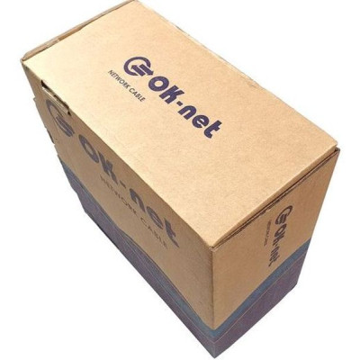 Кабель мережевий OK-Net UTP 100м cat.5e (U/UTP-cat.5E) (КПВ-ВП (100) 4х2х0,49 / 100)
